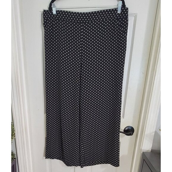 Max Studio NWT Wide Leg Black & White Dots Pull-on Pants Size 1X - Picture 8 of 11